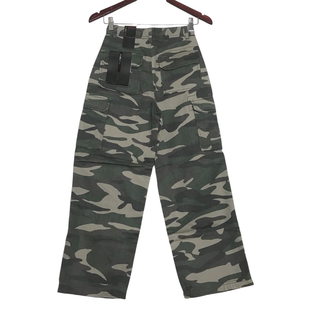 Fubu Y2K Green Camouflage Cargo Pants Boys Sz 12 Streetwear NWT